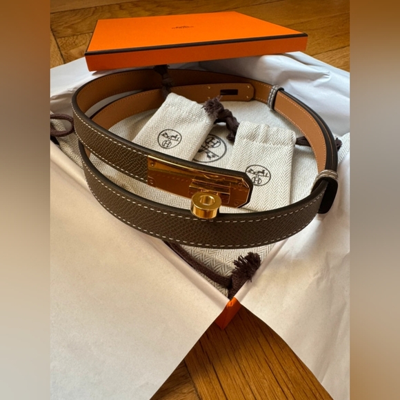 Hermes Grey Kelly 18 Epsom Belt - Picture 1 of 8
